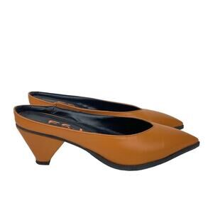 FSJ Pointed Toe Mules in Carmel - 7.5